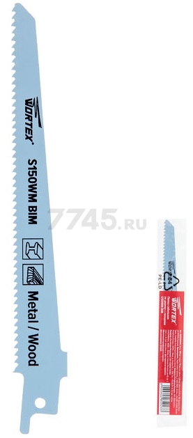 Полотно для сабельной пилы WORTEX по дереву с гвоздями S150WM 150 мм (SSB1510B0018)