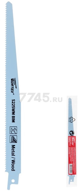 Полотно для сабельной пилы WORTEX по дереву с гвоздями S225WM 225 мм (SSB2210B0018)