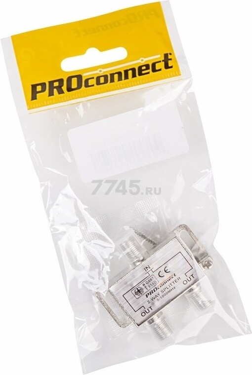 Разъем-разветвитель ТВ гнездо F - 2 гнезда F REXANT Proconnect (05-6021) - Фото 6
