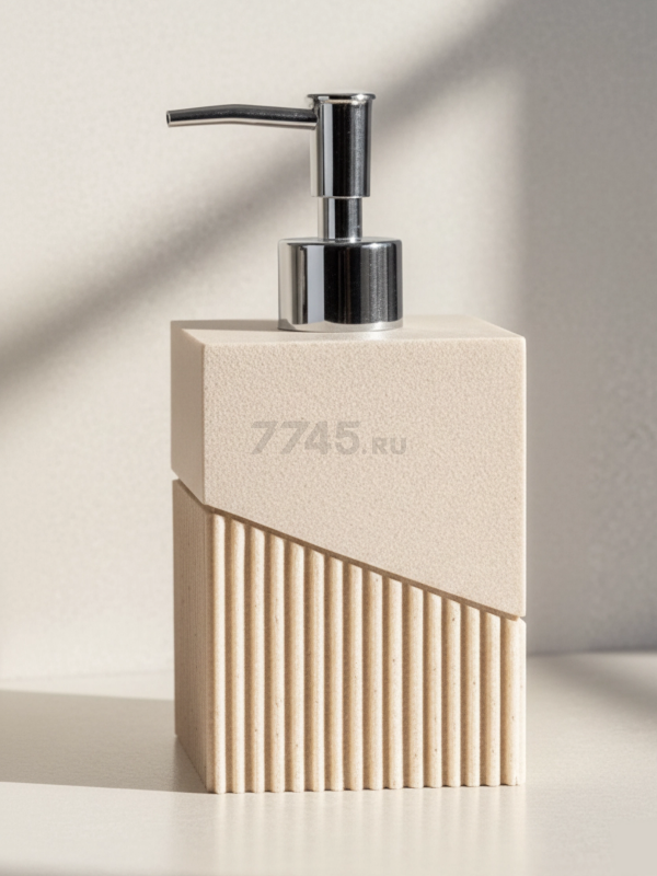 Дозатор для жидкого мыла PERFECTO LINEA Element бежевый (35-618101) - Фото 3