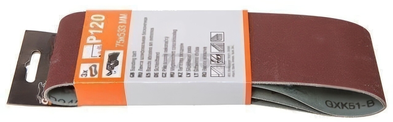 Шлифлента 75х533 мм Р120 GEPARD 3 штуки (GP5009-120)