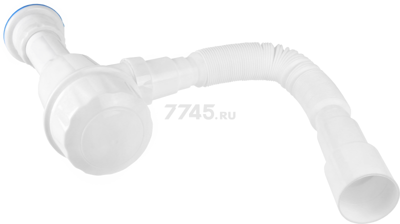 Сифон для кухни выпуск D70 гибкая труба 1 1/2"- 40/50 мм AV ENGINEERING (AVE129761) - Фото 2