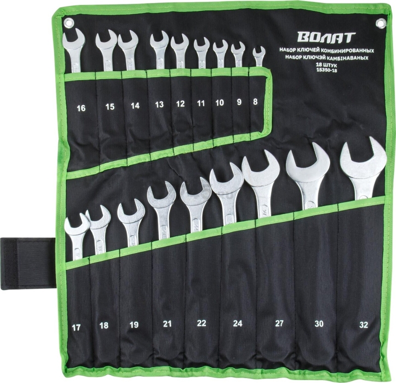 Набор ключей комбинированных 8-32 мм 18 предметов ВОЛАТ (15350-18) - Фото 3