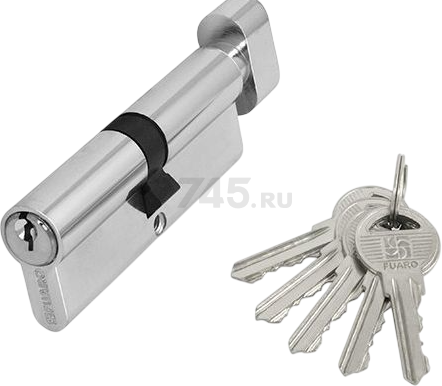 Сердцевина замка (евроцилиндр) с вертушкой FUARO 100 ZM 80 мм 35x45 хром