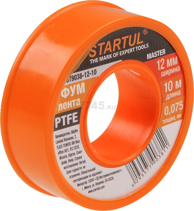 Фум-лента PTFE STARTUL MASTER 12 мм х 10 м (ST9038-12-10)