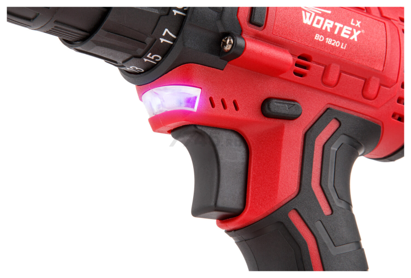 Дрель-шуруповерт аккумуляторная WORTEX LX BD 1820 Li XLT SET (0329076) - Фото 17