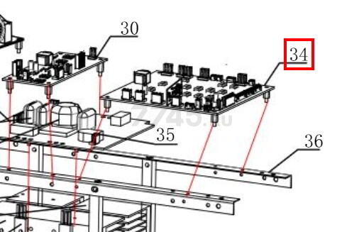 Плата управления для сварочного аппарата SOLARIS TIG-220 AC/DC (TIG-220ACDC-34)