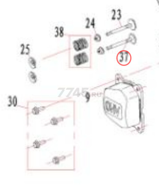 Клапан выпускной DVO150 для газонокосилки ECO LG 534,634,810 (225902)