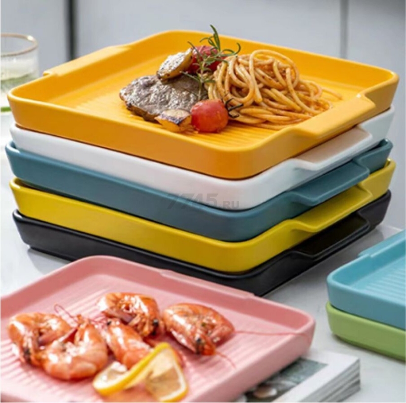 Блюдо керамическое квадратное PERFECTO LINEA Asian 24,5х21,5х2,3 см белый (17-124211) - Фото 3