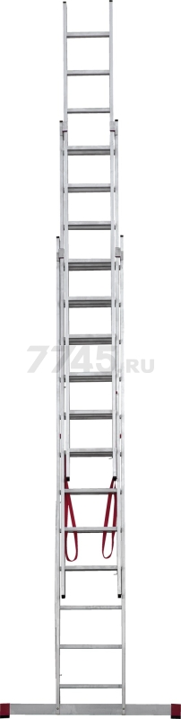 Лестница алюминиевая трехсекционная 796 см НОВАЯ ВЫСОТА NV323 (3230312) - Фото 3