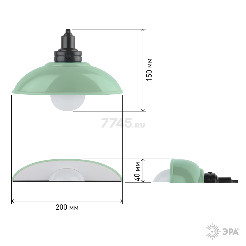 Ночник декоративный светодиодный ЭРА NLED-487-1W-SW-GR зеленый - Фото 7