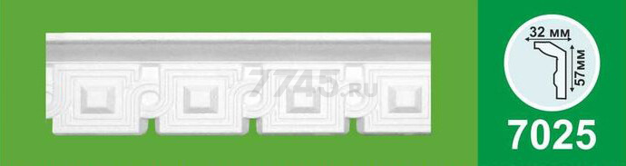 Плинтус потолочный COMFORTPLAST 7025 КП 2000х32х57 мм (12369) - Фото 2