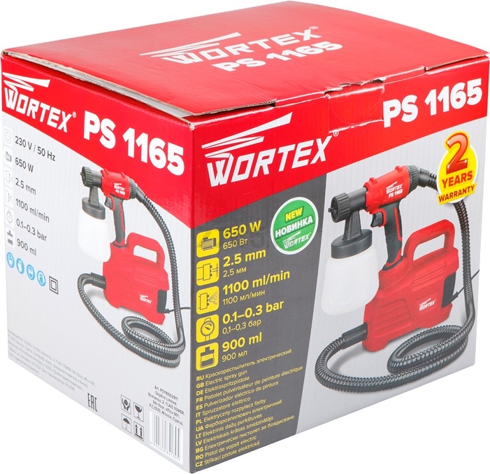 Краскораспылитель электрический WORTEX PS 1165 (PS116502811) - Фото 6