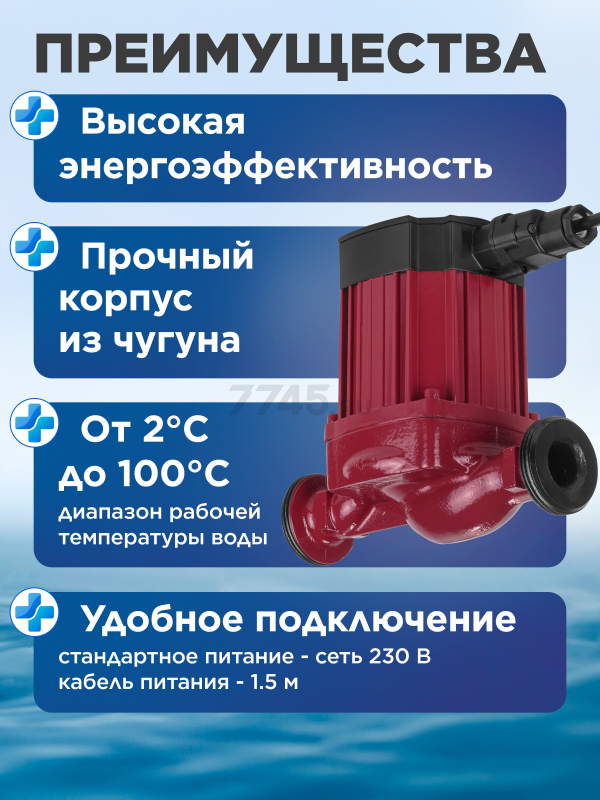Насос циркуляционный A&P Wise-25/60-180 (AP118W013) - Фото 5