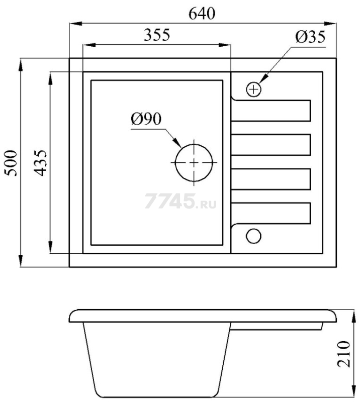 Мойка из искусственного камня AV ENGINEERING Best серый (AV650500BGRA) - Фото 16