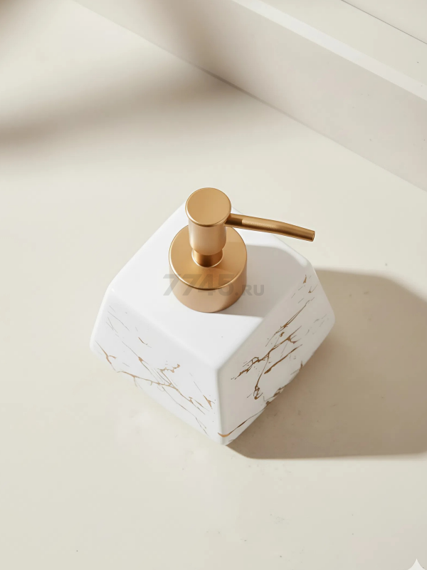 Дозатор для жидкого мыла PERFECTO LINEA Elegance белый (35-185132) - Фото 4