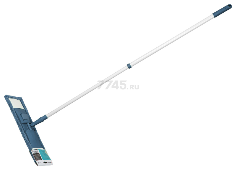 Швабра для пола PERFECTO LINEA с насадкой из микрофибры темно-синяя (43-392023) - Фото 10