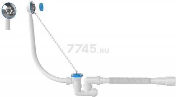 Сифон для ванны с гибкой трубой 40х50 мм AV ENGINEERING (AVE000255)