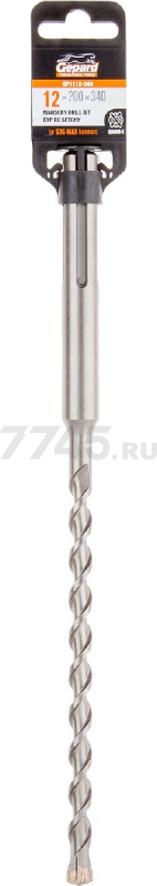 Бур (сверло) SDS-max GEPARD 12х200х340 мм Quadro-X (GP1112-340)