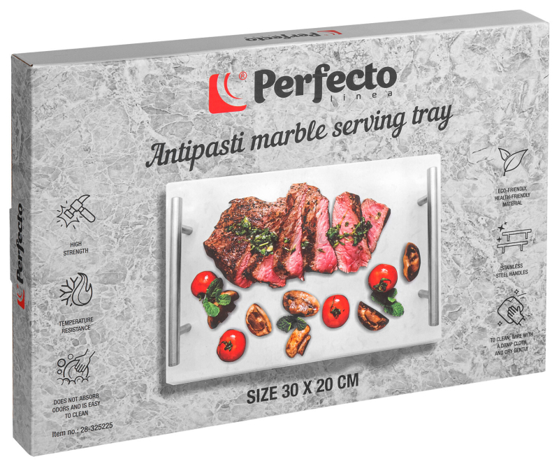 Блюдо из мрамора с ручками PERFECTO LINEA 30х20 см (28-325225) - Фото 4