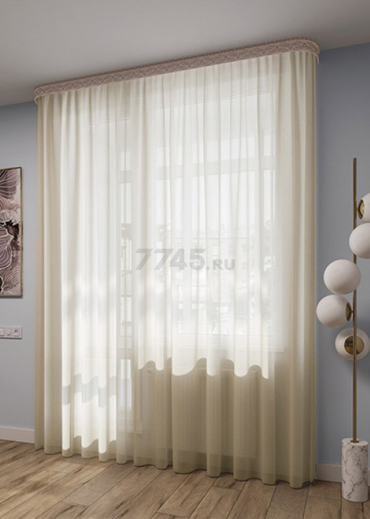 Тюль LEGRAND Вуаль с утяжелителем 200х260 см молочный - Фото 2
