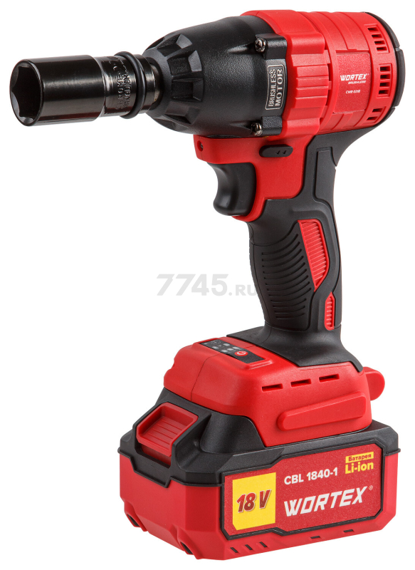 Гайковерт аккумуляторный ударный WORTEX CWR 0318 XLT SET (0329229) - Фото 9