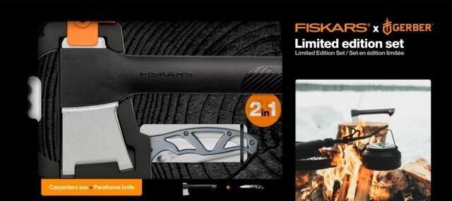 Комплект топор универсальный 0,65 кг FISKARS A6 и нож Paraframe (1057911) - Фото 12