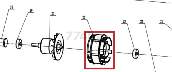 Статор для гайковерта BULL SC 1804 (YN-490-22+28+30)