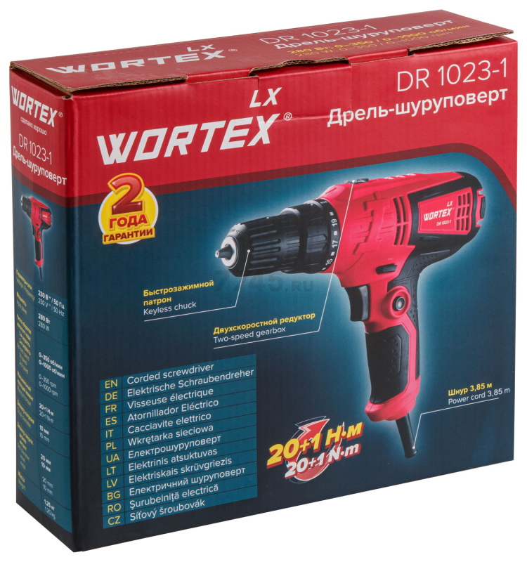 Дрель-шуруповерт сетевая WORTEX LX DR 1023-1 (0334331) - Фото 14