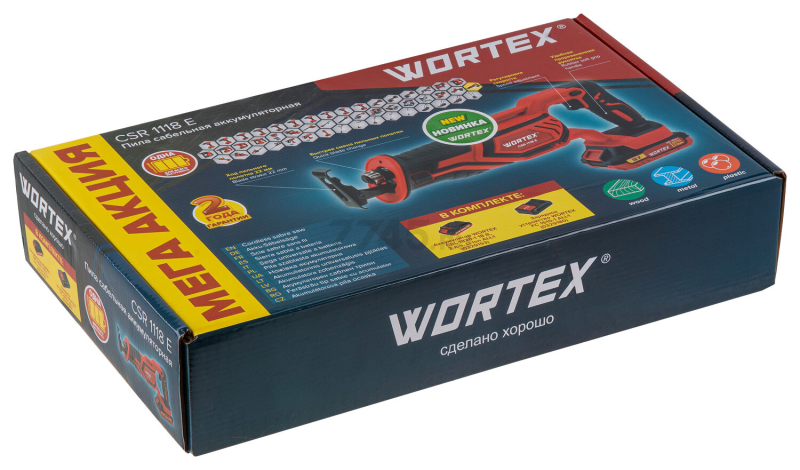 Пила сабельная аккумуляторная WORTEX CSR 1118 E XLT SET (0329282) - Фото 5