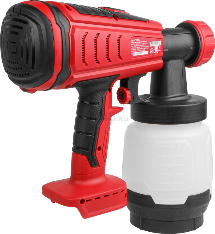 Краскораспылитель аккумуляторный WORTEX CPS 1808 XLT SOLO (0333263) - Фото 13
