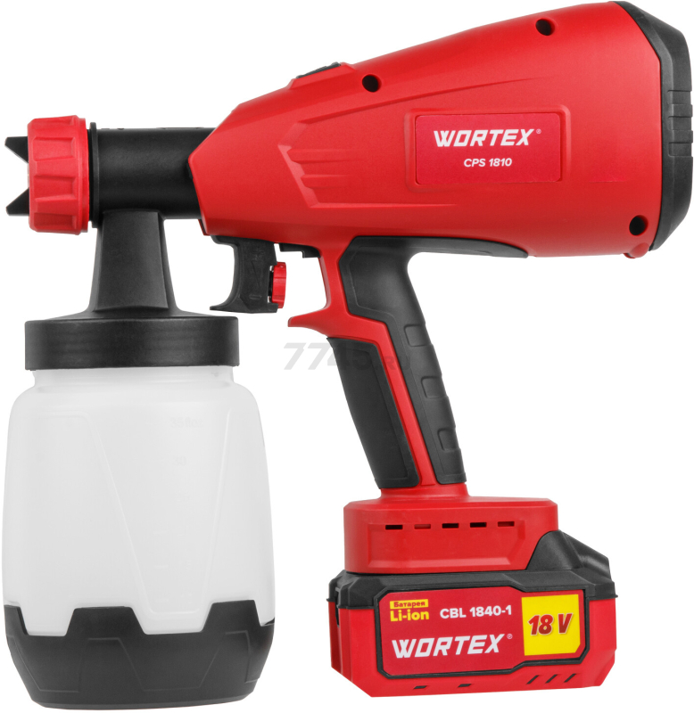 Краскораспылитель аккумуляторный WORTEX CPS 1810 XLT SET (0333270) - Фото 12