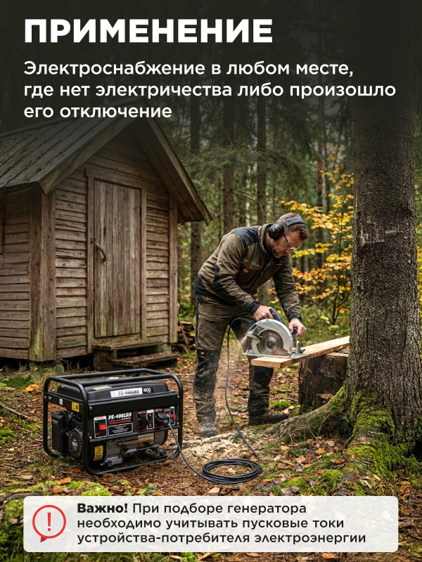Генератор бензиновый ECO PE-4001RS Black Edition (EC1565-1) - Фото 2