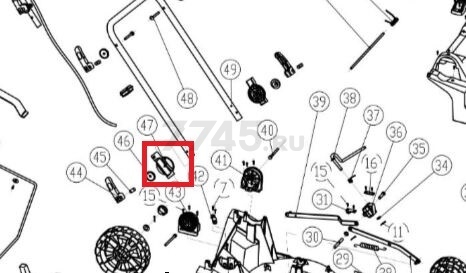 Фиксатор ответная часть для газонокосилки WORTEX CLM3836 (SC8A110-J-47)