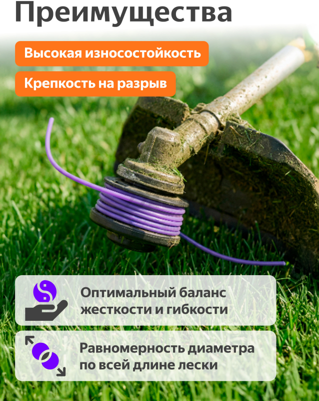 Леска для триммера d 4.0 мм х 32 м сечение круглое STARTUL Garden (ST6054-40) - Фото 2