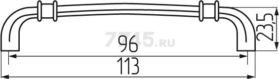 Ручка мебельная скоба STARFIX h27-96 античная медь (SMF-10778) - Фото 2