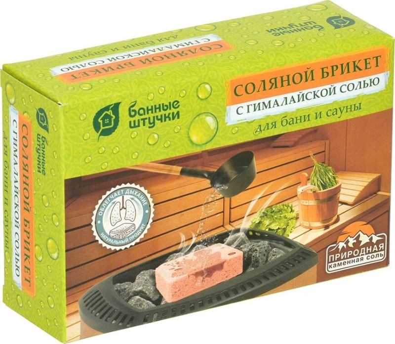 Плитка соляная для бани и сауны БАННЫЕ ШТУЧКИ с гималайской солью 1300 г (33686) - Фото 3