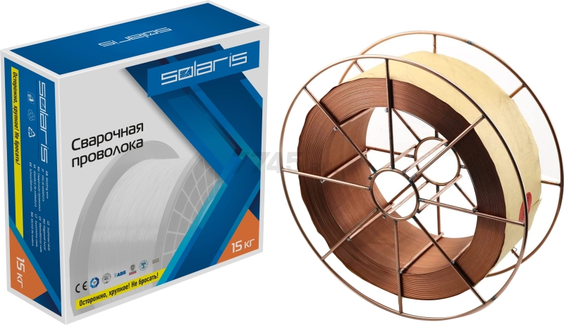 Проволока сварочная 0,8 мм омедненная SOLARIS ER 70S-6 15 кг (WM-ER70S6-08S15) - Фото 5