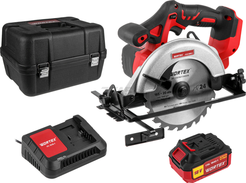 Пила циркулярная аккумуляторная WORTEX CCS 1816-1 XLT SET (0329349) - Фото 6
