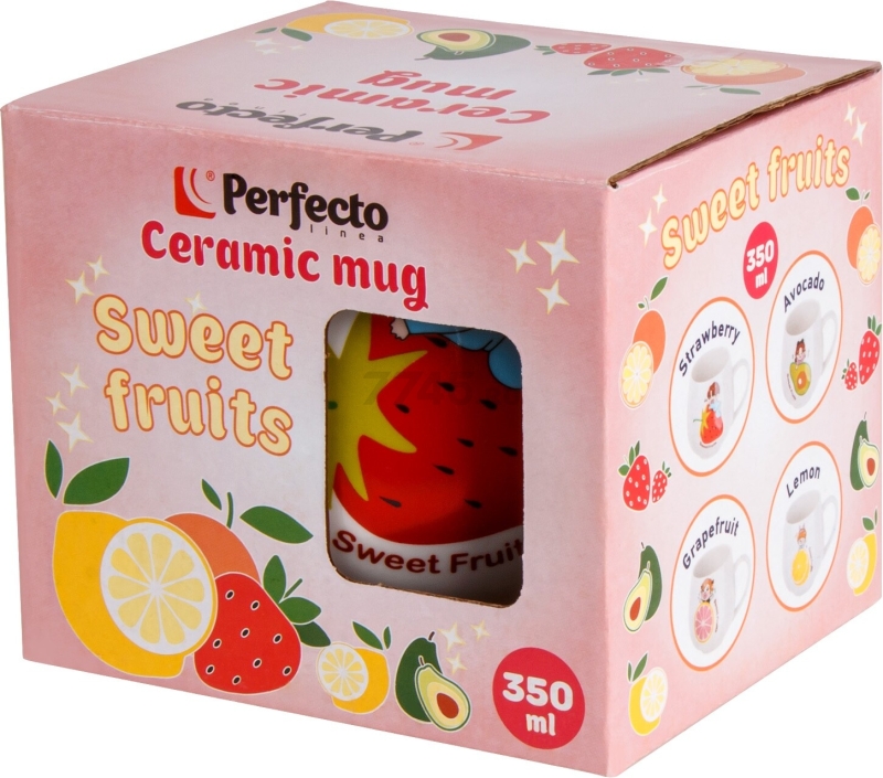 Кружка керамическая PERFECTO LINEA Sweet fruits клубника 350 мл (17-301114) - Фото 3