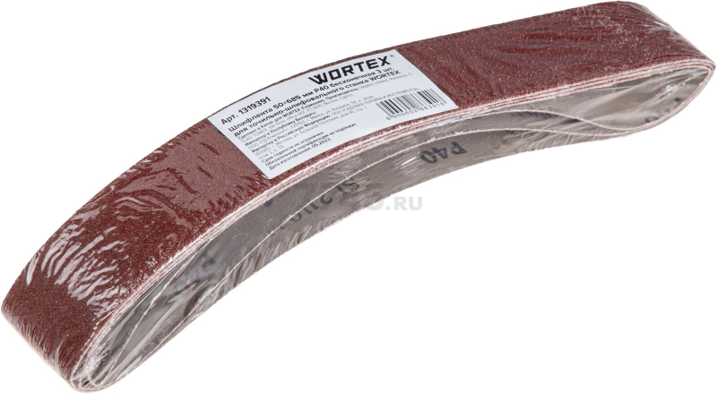 Шлифлента 50х685 мм P40 WORTEX 3 штуки (1319391)
