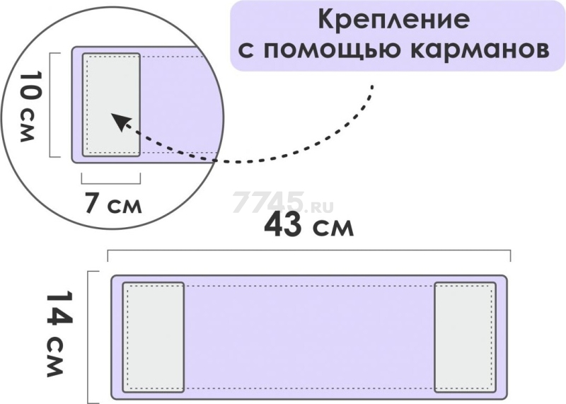 Сменная насадка для швабры PERFECTO LINEA из шенилла лиловая (44-431021) - Фото 3
