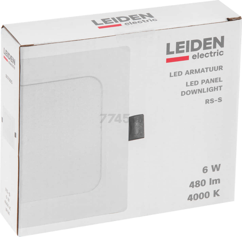 Светильник встраиваемый светодиодный 6 Вт 4000К LEIDEN ELECTRIC RS-S квадрат (807005) - Фото 5