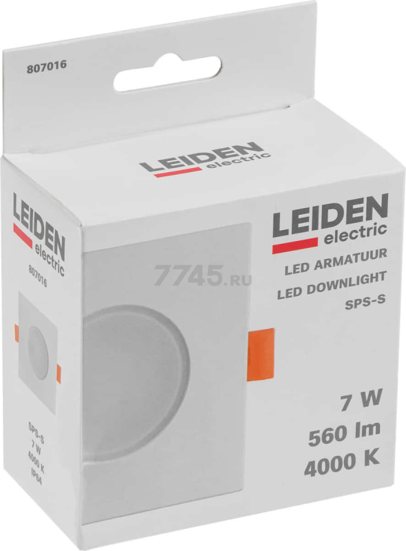 Светильник встраиваемый светодиодный 7 Вт 4000К LEIDEN ELECTRIC SPS-S квадрат (807016) - Фото 6
