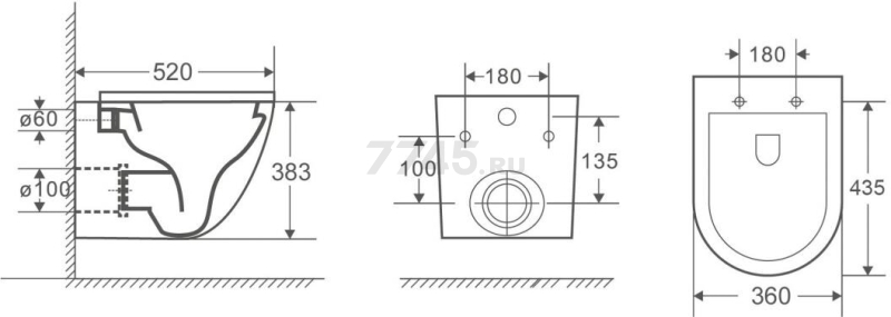 Унитаз подвесной AV ENGINEERING Comfort X2 (AVWHR203X2) - Фото 11