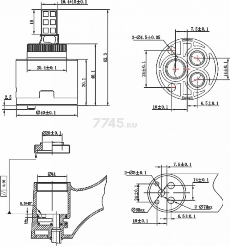 Картридж для смесителя D40 AV ENGINEERING тип A (AVSSS-086) - Фото 4