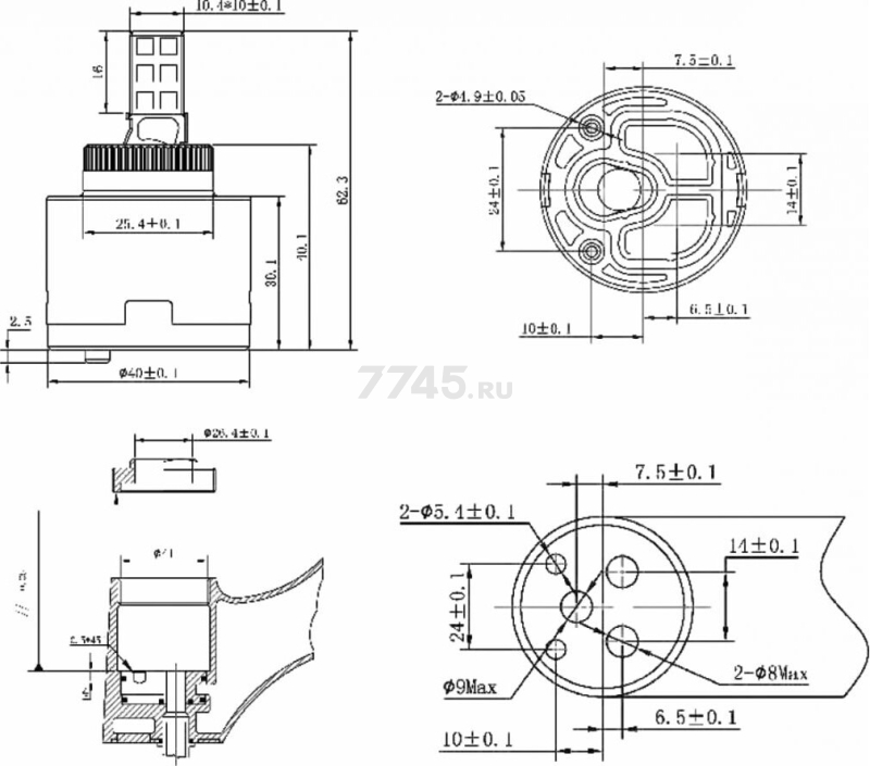 Картридж для смесителя D40 AV ENGINEERING тип B (AVSSS-089) - Фото 3