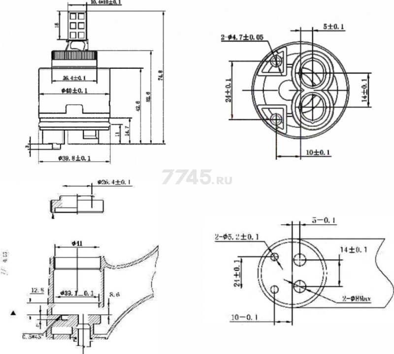 Картридж для смесителя D40 AV ENGINEERING тип C (AVSSS-091) - Фото 3