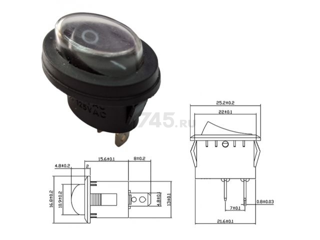 Выключатель клавишный ON-OFF для генератора ECO PE-3000RSI (PE-3000RSI-1020)