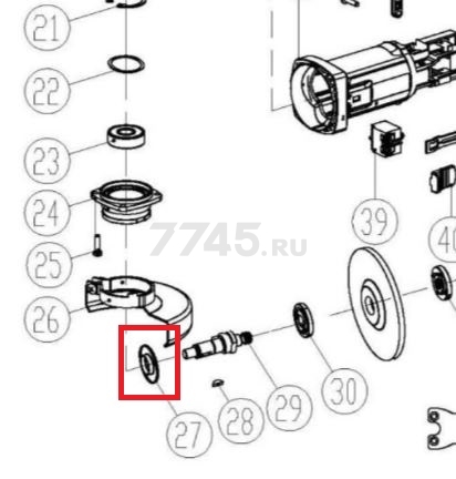 Крышка подшипника для болгарки BULL WS1205 (JM1153-27)